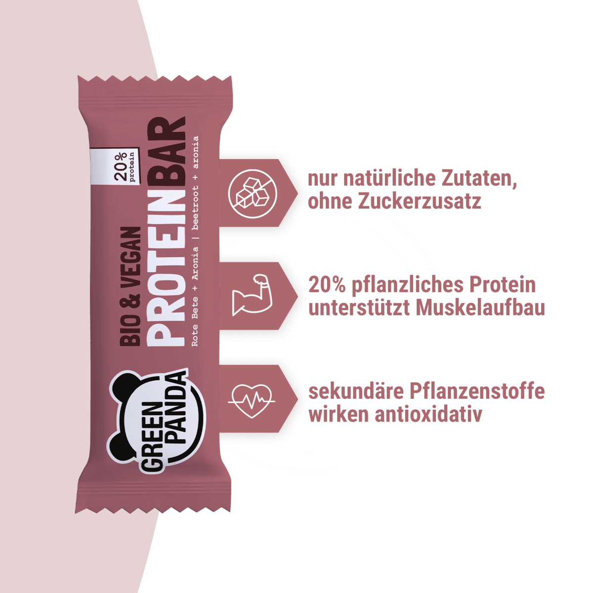 12 x Bio Protein Riegel (3 Sorten gemischt) - Green Panda