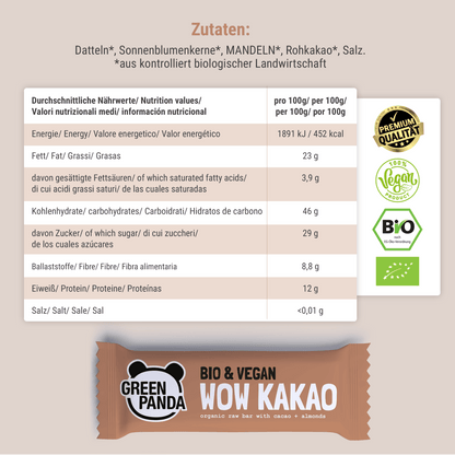 12 x Bio Raw Bars (3 Sorten gemischt) - Green Panda