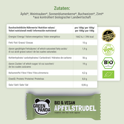 12 x Bio Raw Bars (3 Sorten gemischt) - Green Panda