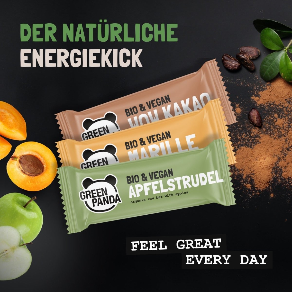 12 x Bio Raw Bars (3 Sorten gemischt) - Green Panda