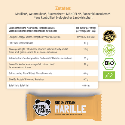 12 x Bio Raw Bars (3 Sorten gemischt) - Green Panda