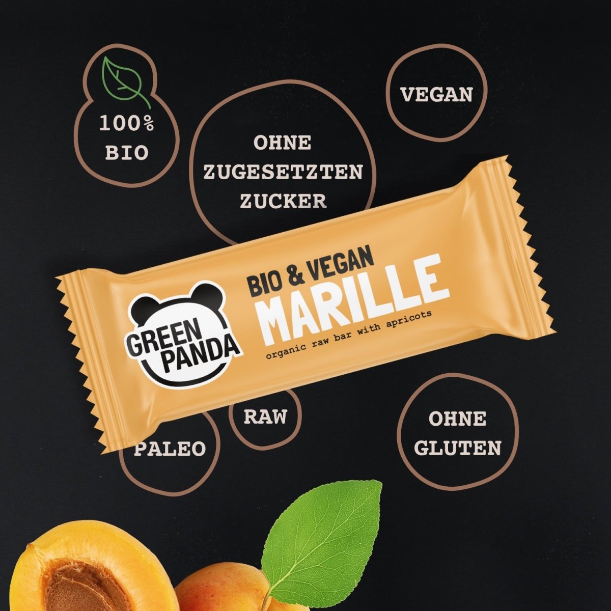 12 x Bio Raw Bars "Marille" - Green Panda