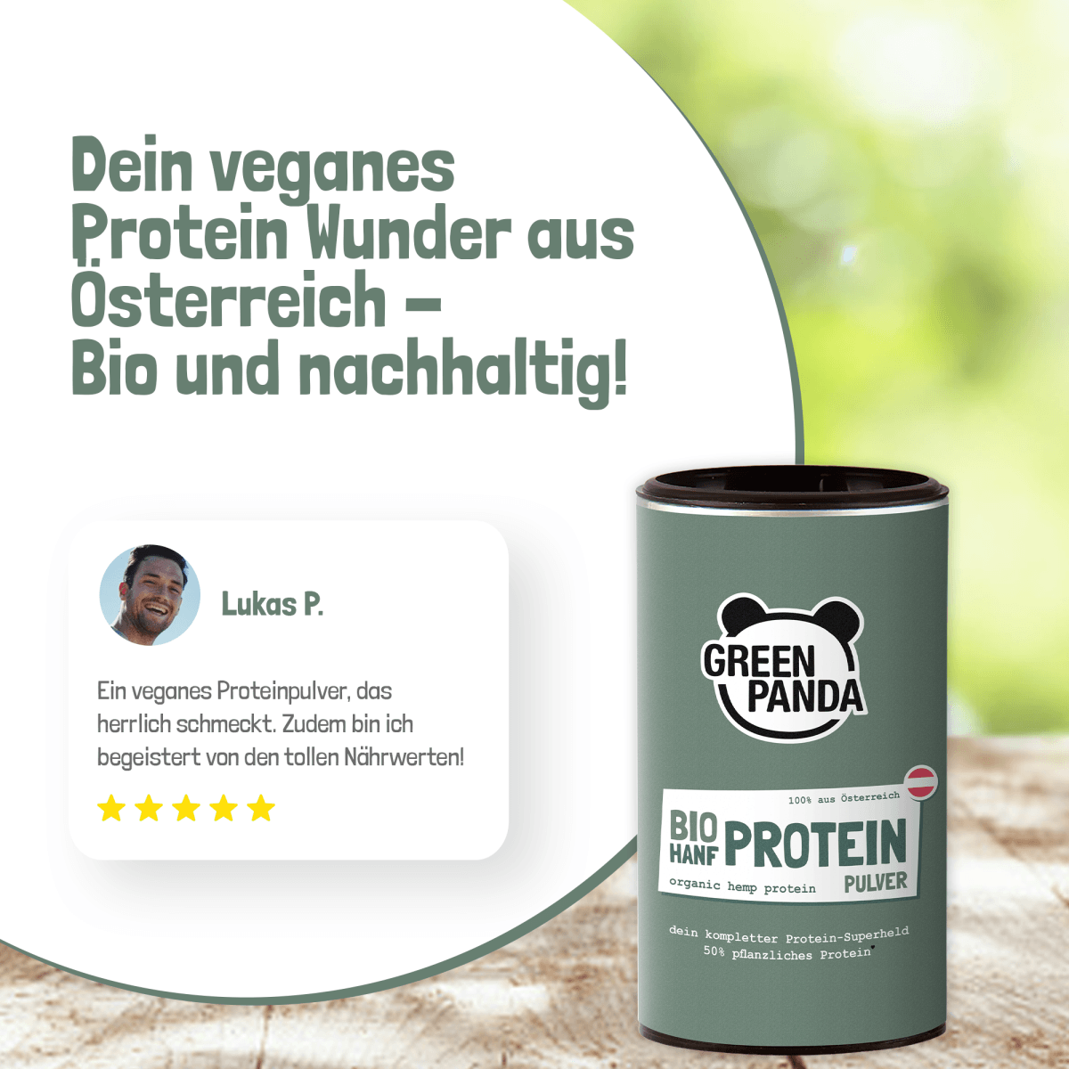 Bio Hanfprotein aus Österreich - Green Panda