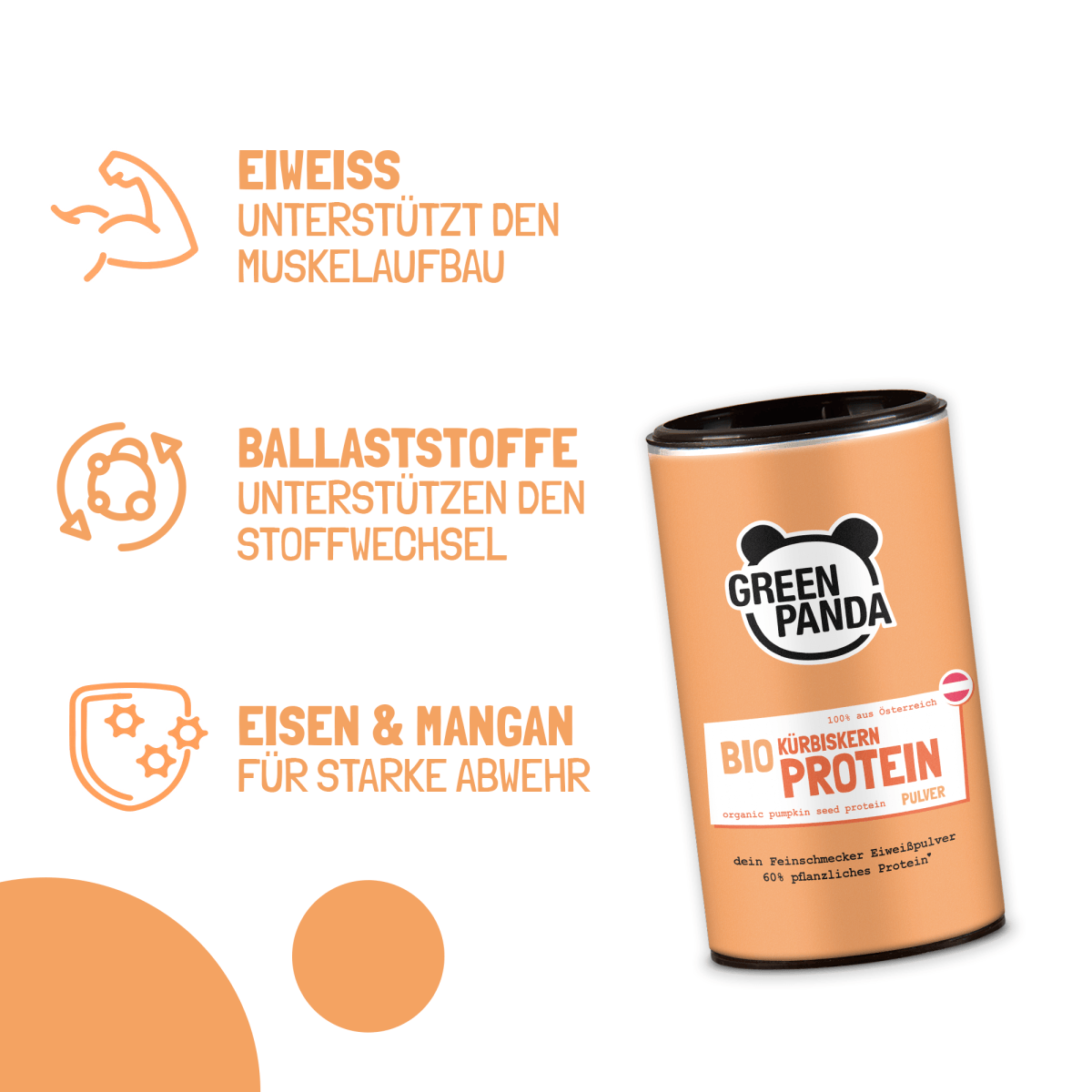 Bio Kürbiskernprotein aus Österreich - Green Panda